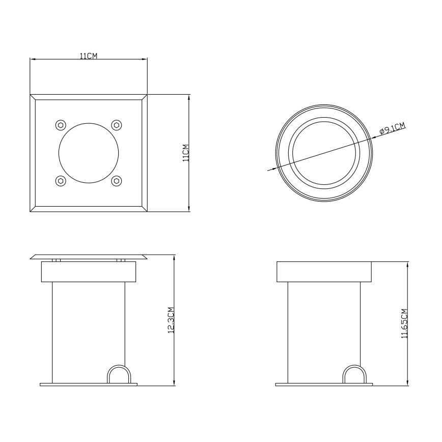 Globo - Επίτοιχο φωτιστικό εισόδου 1xGU10/40W/230V IP67