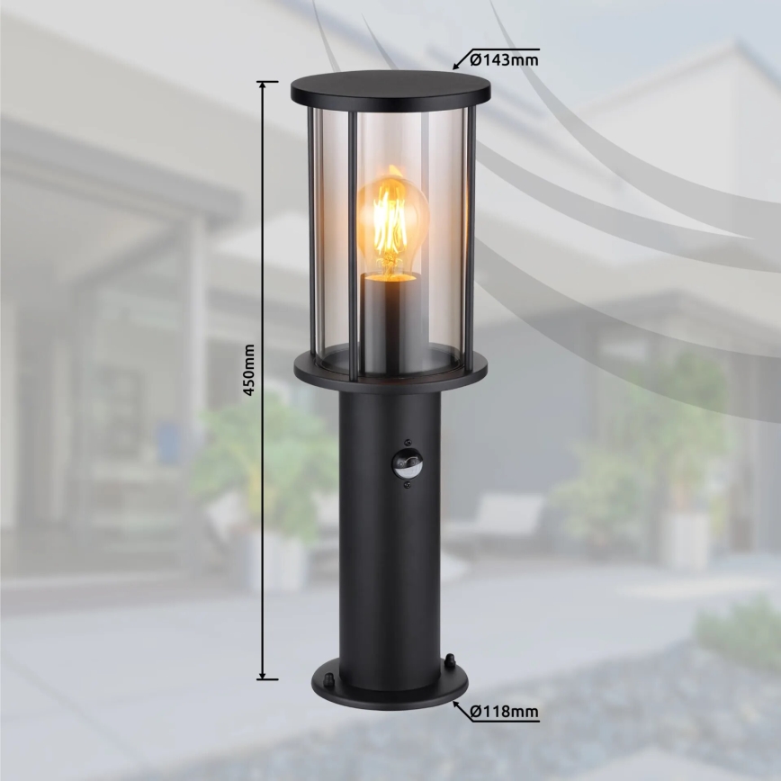 Globo - Λάμπα εξωτερικού χώρου με αισθητήρα 1xE27/60W/230V IP54 45cm