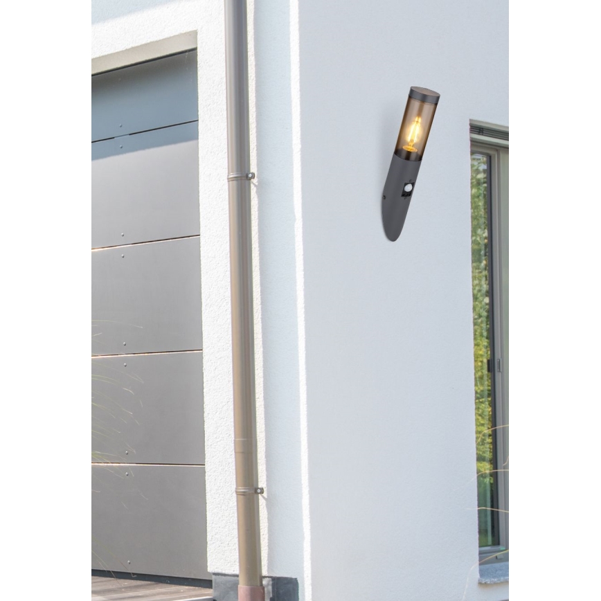 Globo - Φωτιστικό τοίχου εξωτερικού χώρου με αισθητήρα 1xE27/15W/230V IP44