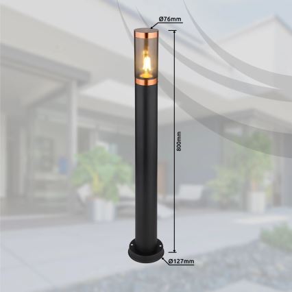 Globo - Λάμπα εξωτερικού χώρου 1xE27/23W/230V IP44 80 cm μαύρο/χαλκός