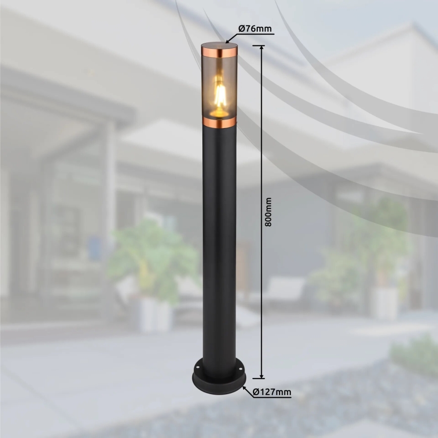 Globo - Λάμπα εξωτερικού χώρου 1xE27/23W/230V IP44 80 cm μαύρο/χαλκός