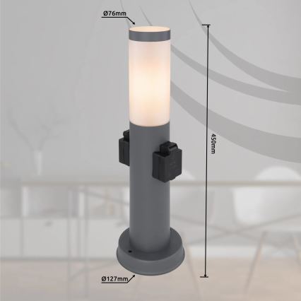 Globo 3158AK - Φωτιστικό εξωτερικού χώρου με 2 πρίζες BOSTON 1xE27/23W/230V IP44