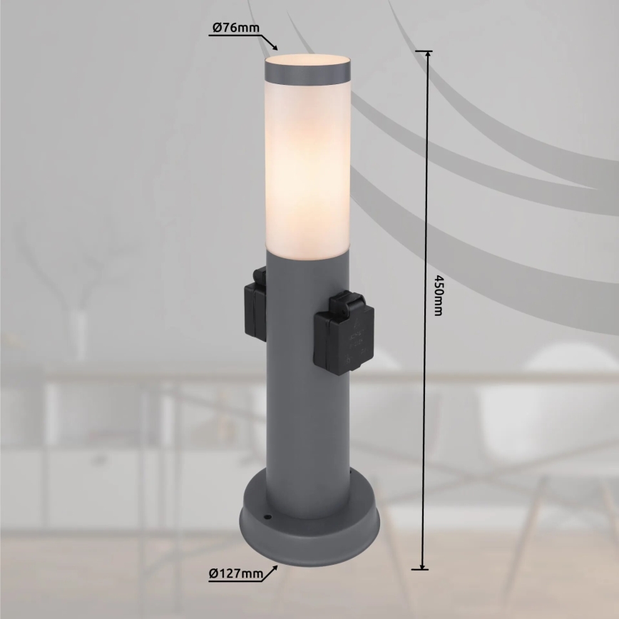 Globo 3158AK - Φωτιστικό εξωτερικού χώρου με 2 πρίζες BOSTON 1xE27/23W/230V IP44