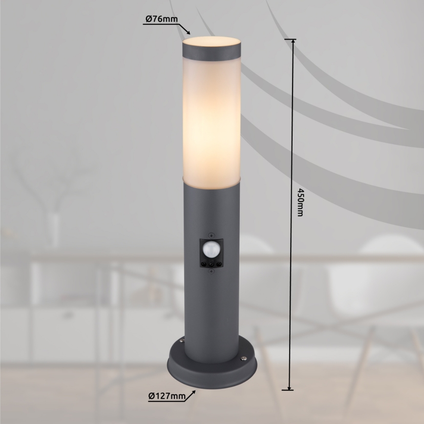 Globo - Φωτιστικό εξωτερικού χώρου με αισθητήρα 1xE27/15W/230V 45 εκ. IP44