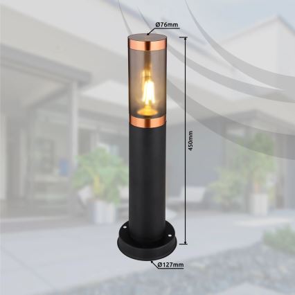 Globo - Λάμπα εξωτερικού χώρου 1xE27/23W/230V IP44 45 cm μαύρο/χαλκός