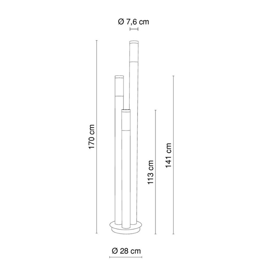 Globo - Λάμπα εξωτερικού χώρου 3xE27/60W/230V 170 cm IP44