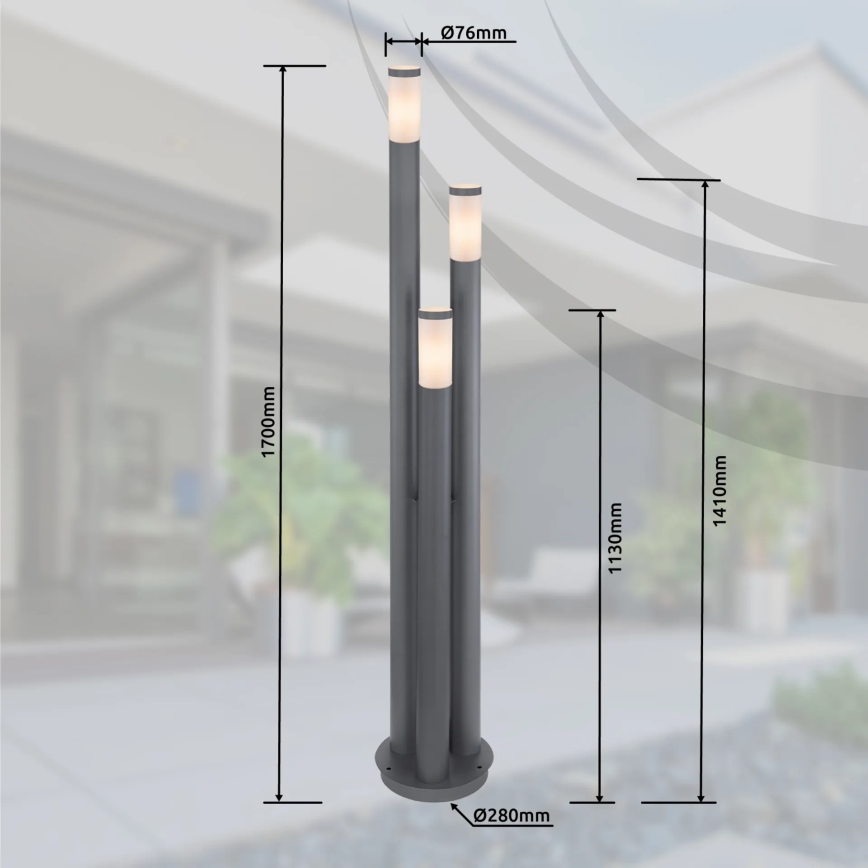 Globo - Φωτιστικό εξωτερικού χώρου 3xE27/23W/230V IP44
