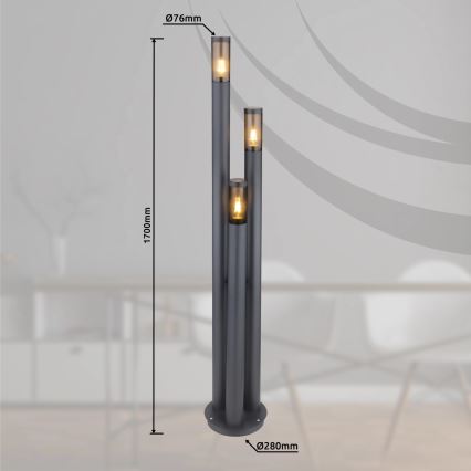 Globo - Φωτιστικό εξωτερικού χώρου 3xE27/23W/230V IP44