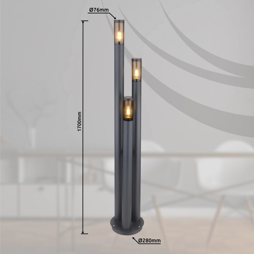 Globo - Φωτιστικό εξωτερικού χώρου 3xE27/23W/230V IP44