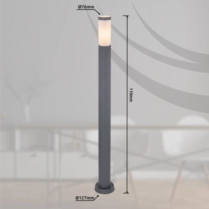 Globo - Λάμπα εξωτερικού χώρου 1xE27/60W/230V IP44 110 cm ανθρακί