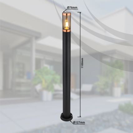 Globo - Λάμπα εξωτερικού χώρου 1xE27/23W/230V IP44 110 cm μαύρο/χαλκός