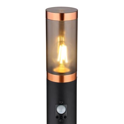 Globo - Λάμπα εξωτερικού χώρου με αισθητήρα 1xE27/15W/230V IP44 110 cm μαύρο/χαλκός