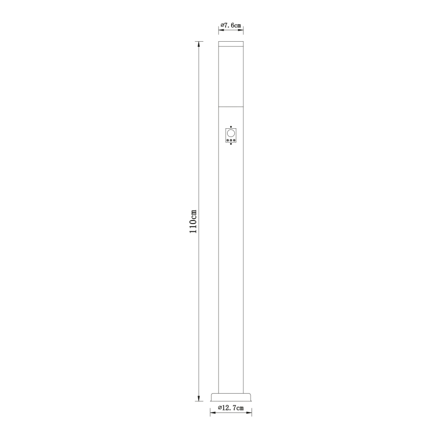Globo - Λάμπα εξωτερικού χώρου με αισθητήρα 1xE27/60W/230V 110 cm IP44