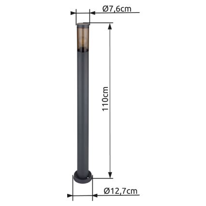 Globo - Λάμπα εξωτερικού χώρου 1xE27/23W/230V 110 cm IP44