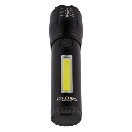 Globo - Επαναφορτιζόμενος φακός LED/3W/5V + COB/3W 5500K 1200 mAh