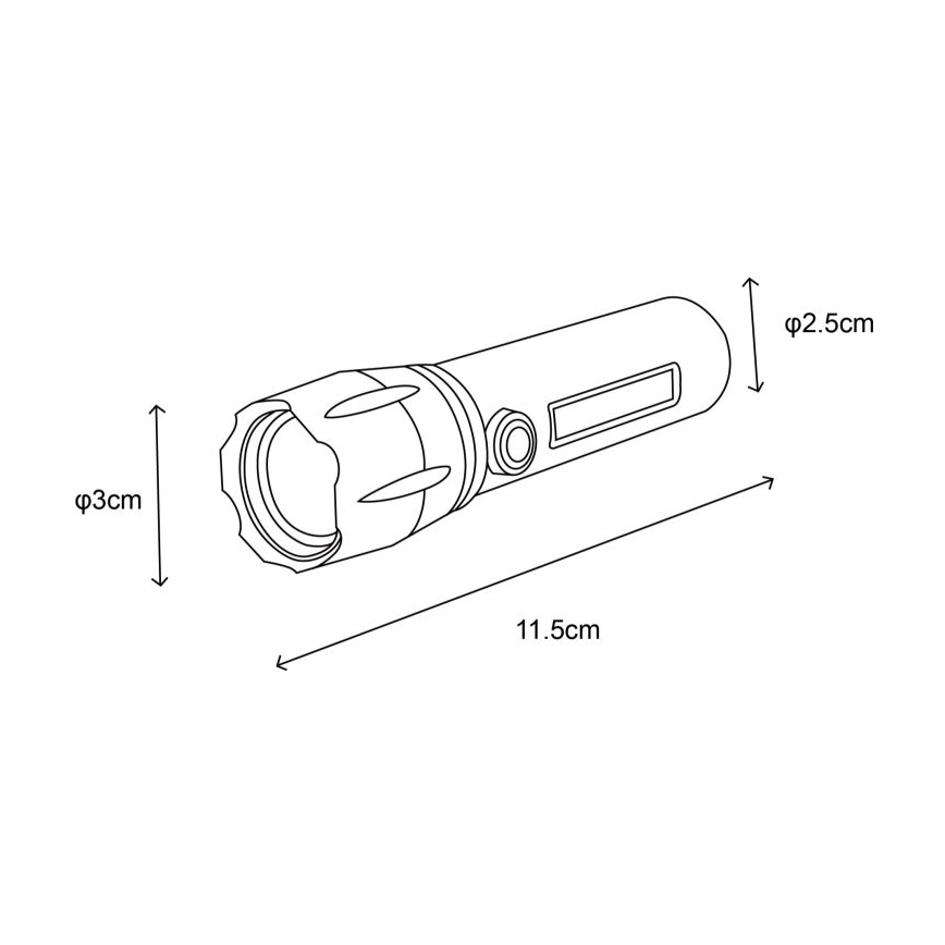 Globo - Επαναφορτιζόμενος φακός LED/3W/5V + COB/3W 5500K 1200 mAh