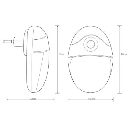 Globo - LED Φωτιστικό νυκτός πρίζας με αισθητήρα 4xLED/0,6W/230V 6500K