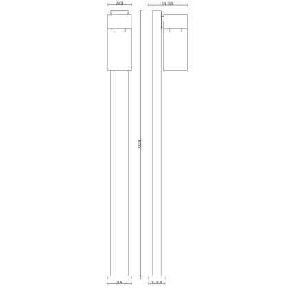 Globo - Λάμπα εξωτερικού χώρου 1xE27/40W/230V 100 cm IP44