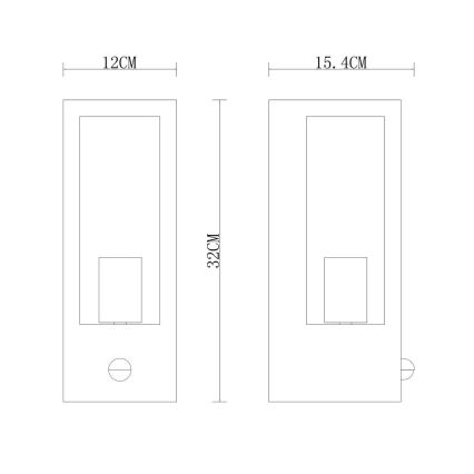 Globo φωτιστικό τοίχου με αισθητήρα 1xE27/60W/230V IP44