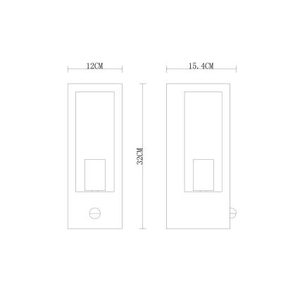 Globo φωτιστικό τοίχου με αισθητήρα 1xE27/60W/230V IP44