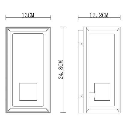 Globo - Επιτοίχιο φωτιστικό εξωτερικού χώρου 1xE27/60W/230V IP44 μαύρο