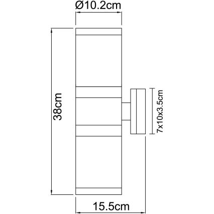 Globo - Φως τοίχου εξωτερικού χώρου 2xE27/60W/230V IP44