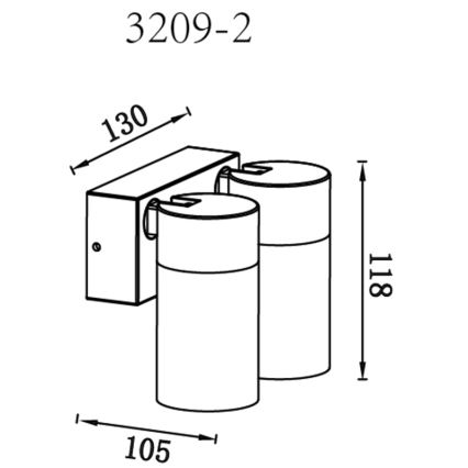 Globo - Σποτ τοίχου 2xGU10/35W/230V