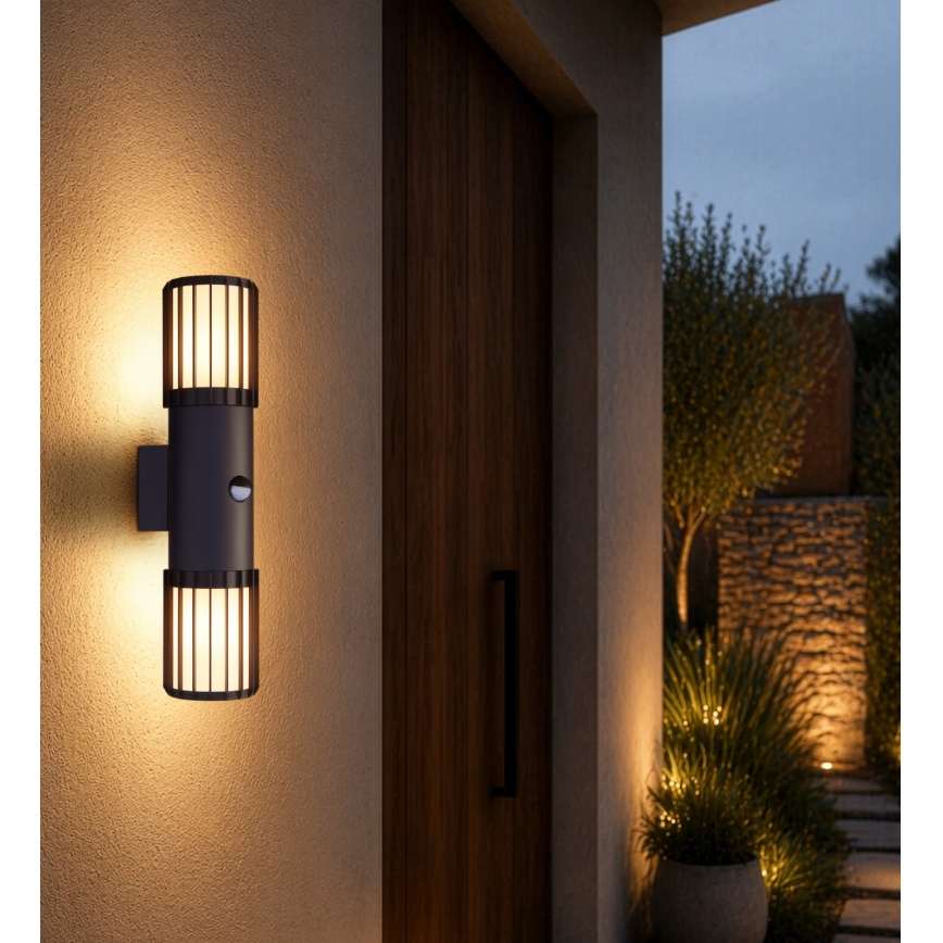 Globo - Εξωτερικό επιτοίχιο φωτιστικό με αισθητήρα 2xE27/15W/230V IP54