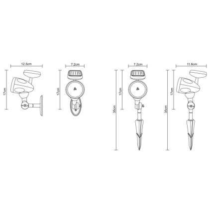 Globo - LED Ηλιακός φωτισμός 3xLED/0,06W IP44