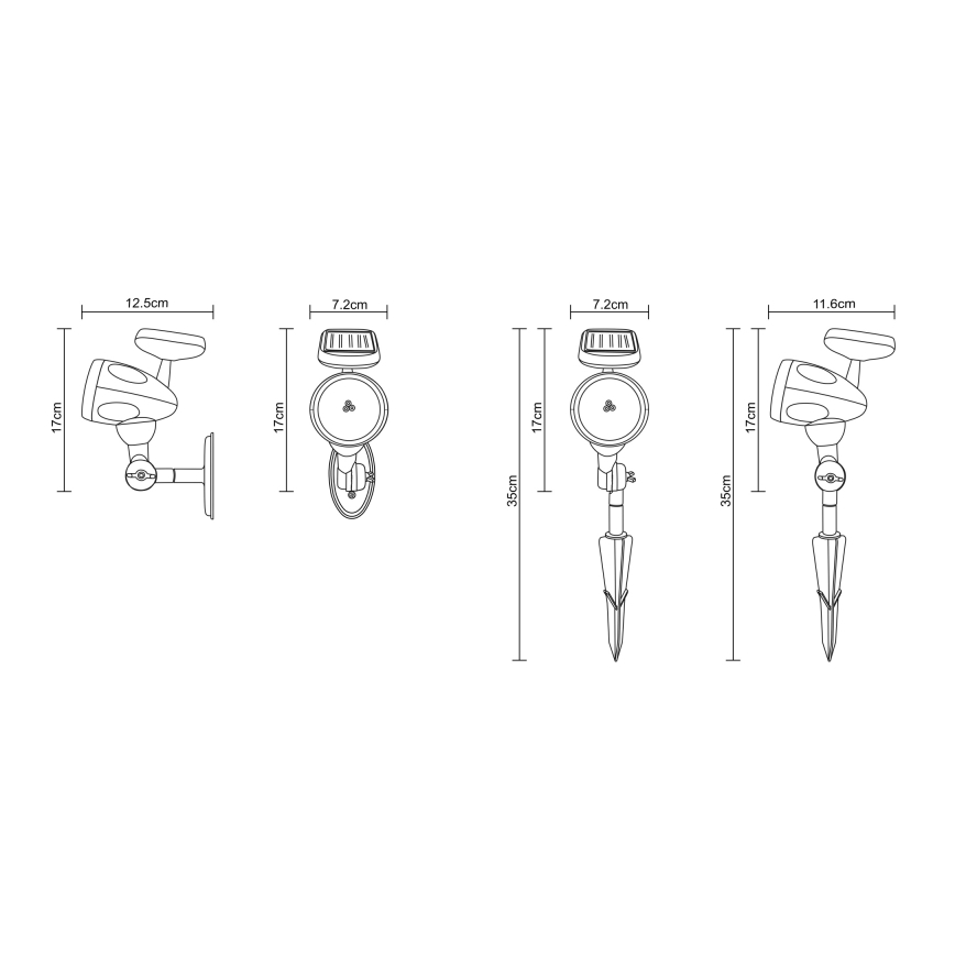 Globo - LED Ηλιακός φωτισμός 3xLED/0,06W IP44