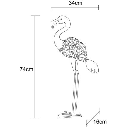 Globo - Ηλιακό LED φωτιστικό LED/3V IP44 300 mAh φλαμίνγκο