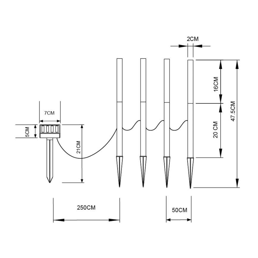 Globo - ΣΕΤ 4x LED Ηλιακό Φωτιστικό 4xLED/0,07W IP44 600 mAh
