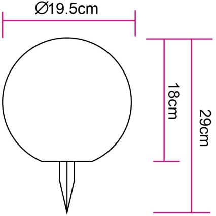 Globo - Ηλιακή λάμπα LED 20xLED/0,06W/3,2V διάμετρος 19,5 cm IP44