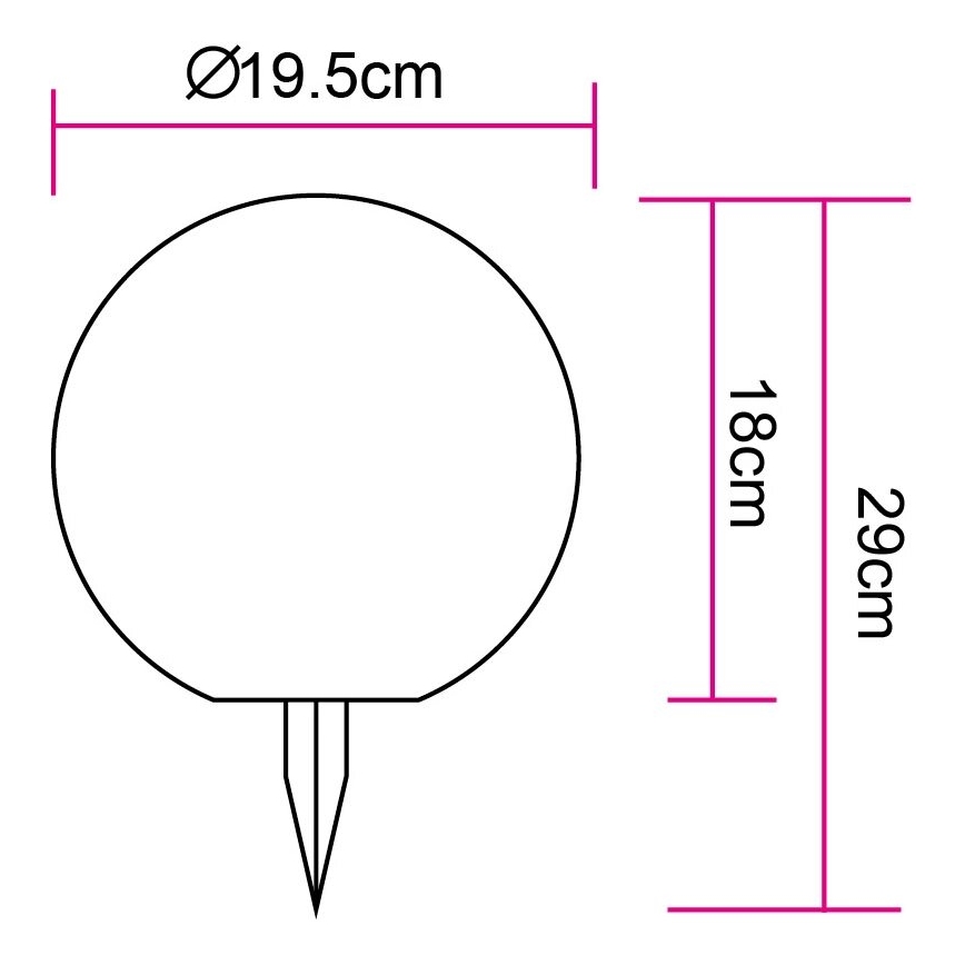 Globo - Ηλιακή λάμπα LED 20xLED/0,06W/3,2V διάμετρος 19,5 cm IP44