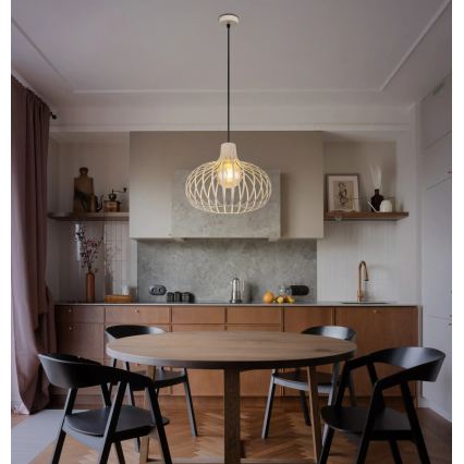 Globo - Κρεμαστό φωτιστικό με καλώδιο 1xE27/40W/230V μπεζ