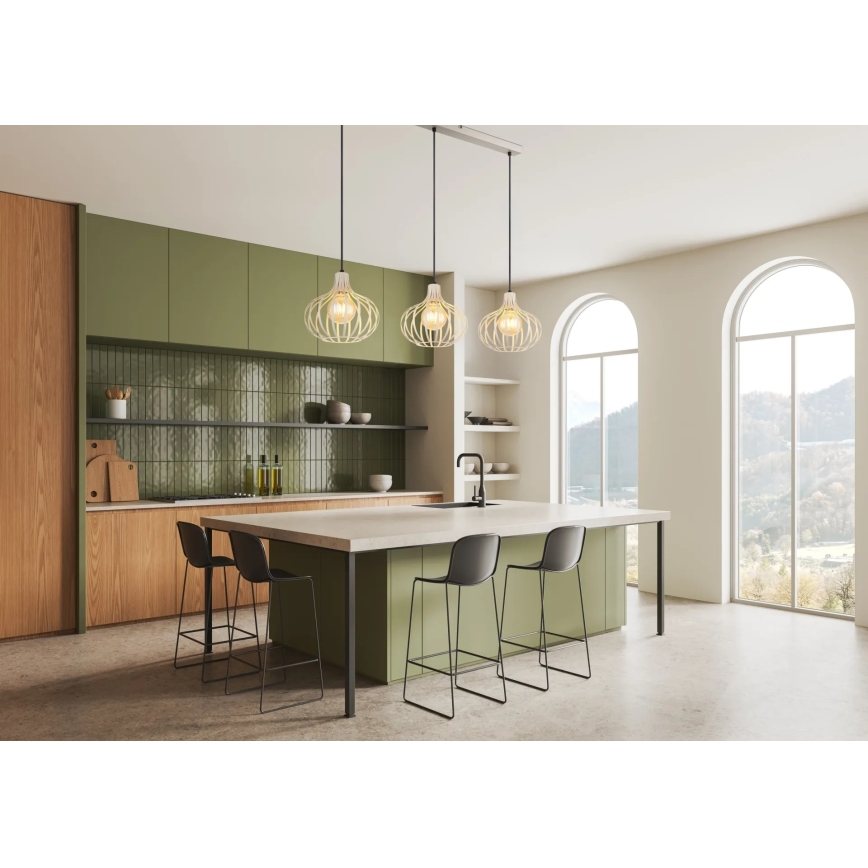 Globo - Κρεμαστό φωτιστικό με καλώδιο 3xE27/40W/230V μπεζ