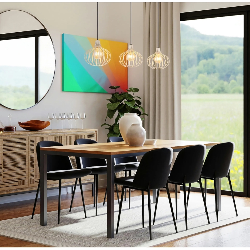 Globo - Κρεμαστό φωτιστικό με καλώδιο 3xE27/40W/230V μπεζ