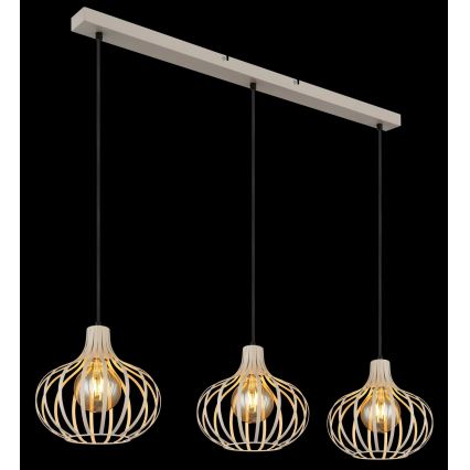 Globo - Κρεμαστό φωτιστικό με καλώδιο 3xE27/40W/230V μπεζ