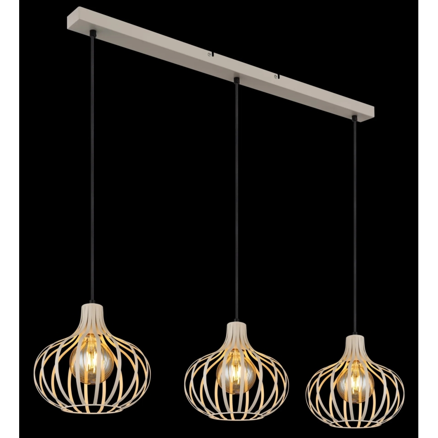 Globo - Κρεμαστό φωτιστικό με καλώδιο 3xE27/40W/230V μπεζ