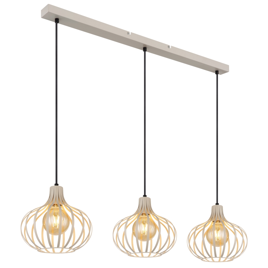 Globo - Κρεμαστό φωτιστικό με καλώδιο 3xE27/40W/230V μπεζ