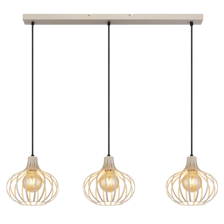Globo - Κρεμαστό φωτιστικό με καλώδιο 3xE27/40W/230V μπεζ