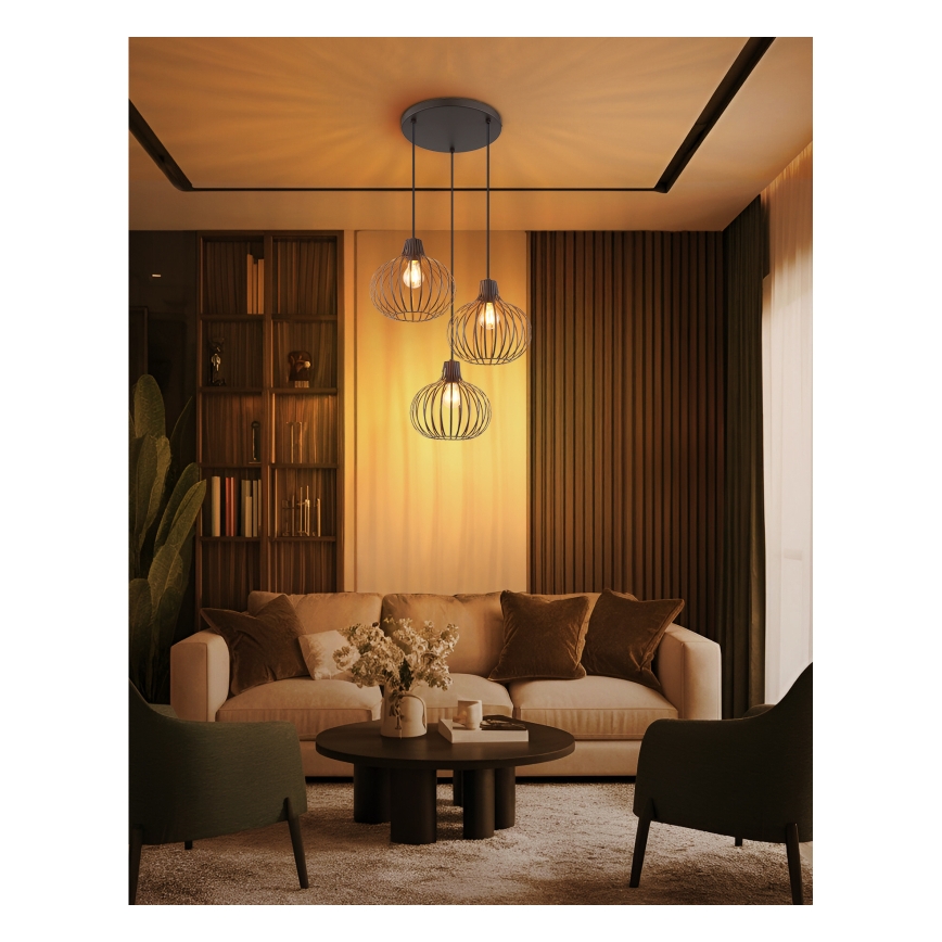 Globo - Κρεμαστό φωτιστικό με καλώδιο 3xE27/40W/230V