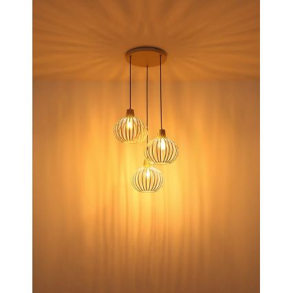 Globo - Κρεμαστό φωτιστικό με καλώδιο 3xE27/40W/230V μπεζ