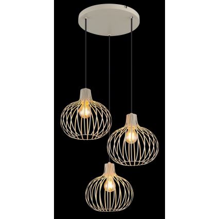 Globo - Κρεμαστό φωτιστικό με καλώδιο 3xE27/40W/230V μπεζ