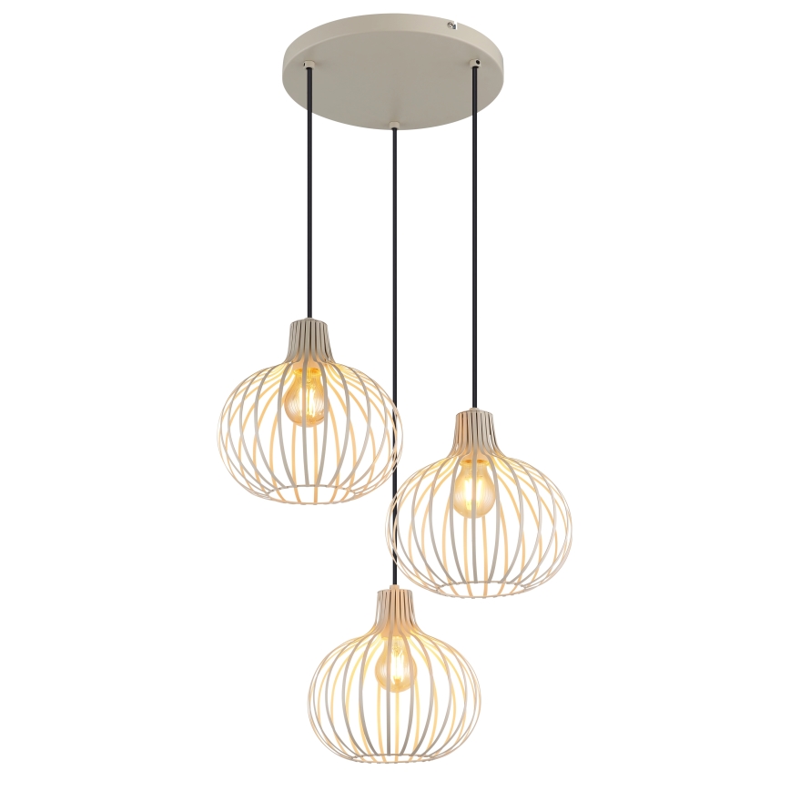 Globo - Κρεμαστό φωτιστικό με καλώδιο 3xE27/40W/230V μπεζ