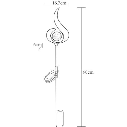 Globo - LED Ηλιακό φωτιστικό LED/0,02W/3V 600mAh IP44 χάλκινο