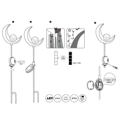 Globo- LED Ηλιακό φωτιστικό LED/0,02W/3V 600mAh IP44 χάλκινο