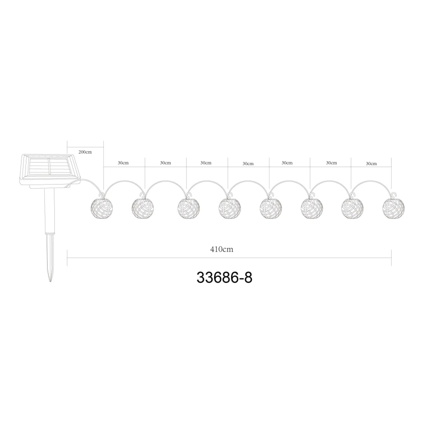 Globo - LED Ηλιακά διακοσμητικά λαμπάκια 98xLED/0,1W/3V 410 cm IP44