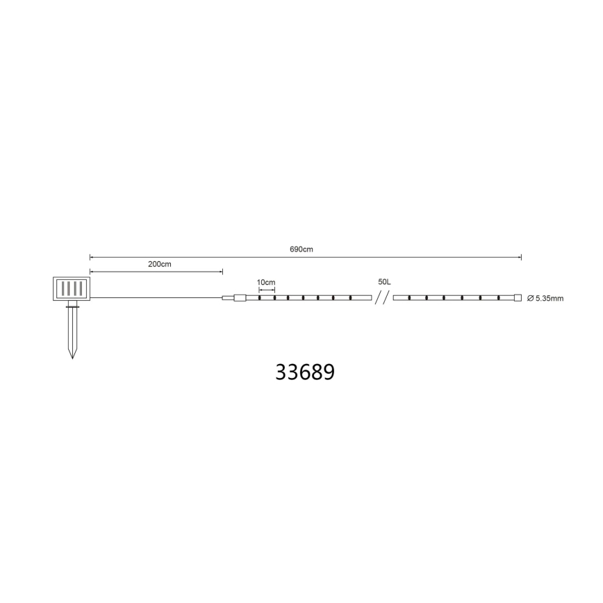 Globo - Ηλιακή γιρλάντα LED/1,2V IP44 4,9 m 600 mAh