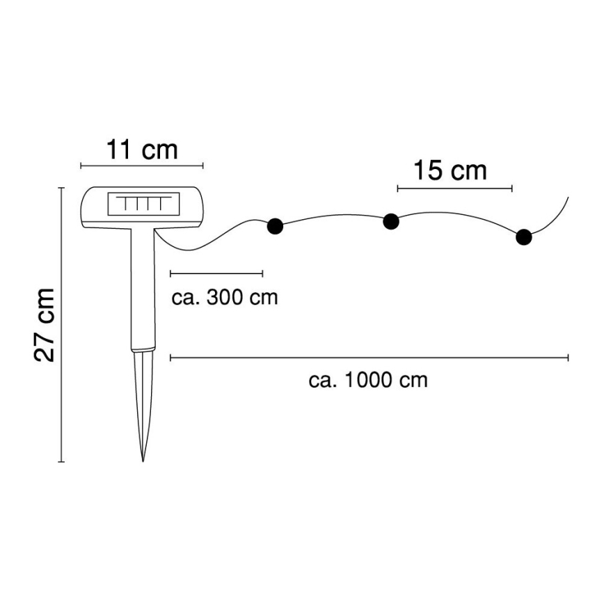 Globo - Ηλιακά λαμπάκια LED 10 m 50xLED/2,4V IP44 600 mAh